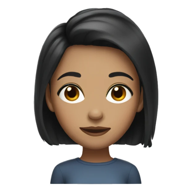 girl with short black hair, light brunette sticker