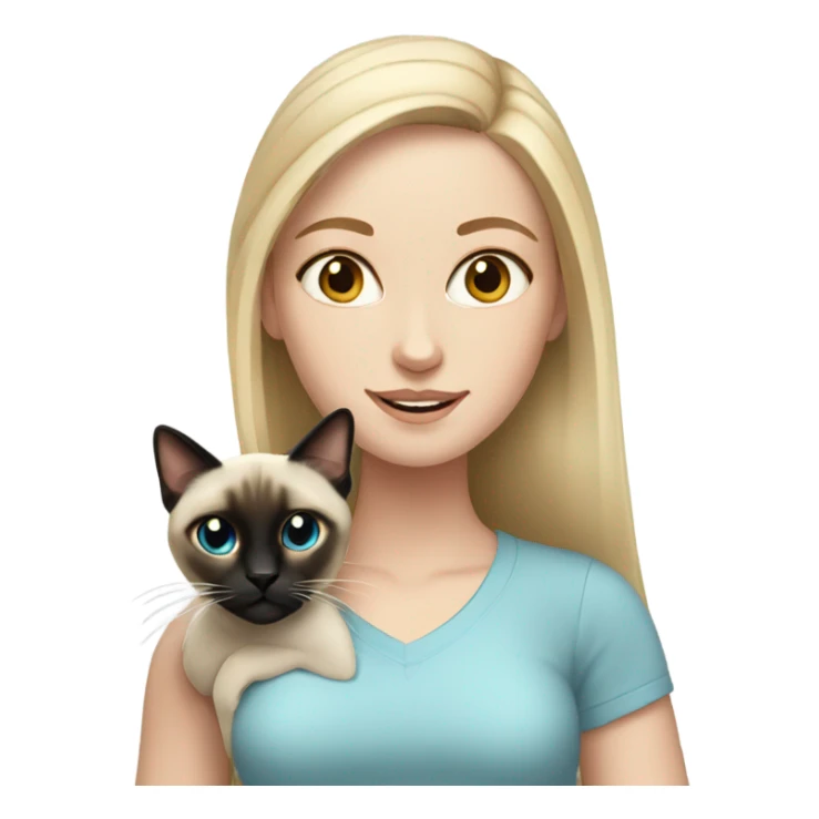 A white girl with a Siamese cat sticker