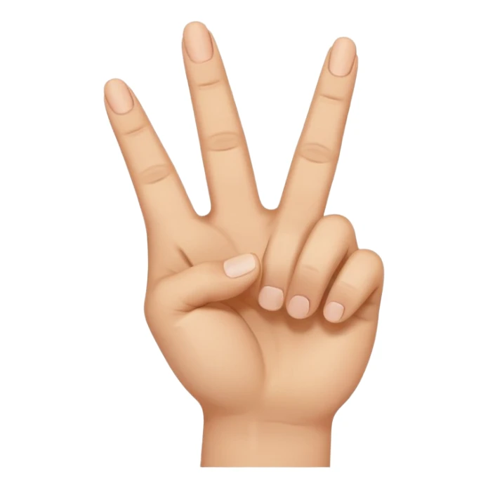 187 Handzeichen Bitte mache mir einen Emoji der mit der linken Hand den Mittelfinger auf den kleinenfinger und den Ringfinger auf den Daumen und der Zeigefinger in die Luft und mit der rechten Hand bitte den Mittelfinger nach unten und den Zeigefinger leicht nach oben sticker