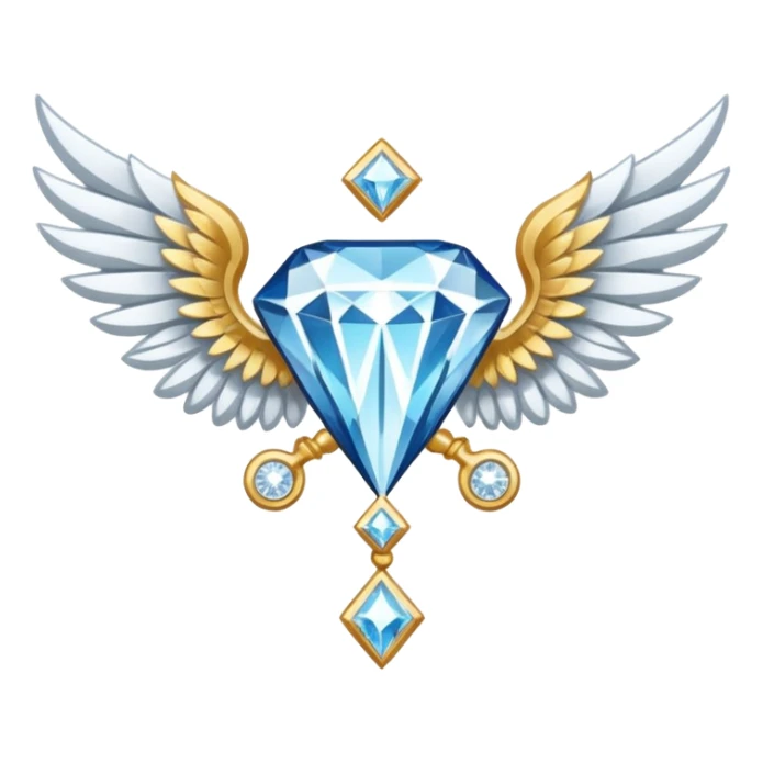 holy diamond emblem with white wings and diamond in the middle sticker