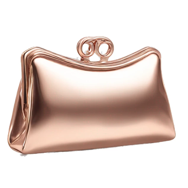 Realistic Isolated rose gold clutch handbag. sticker