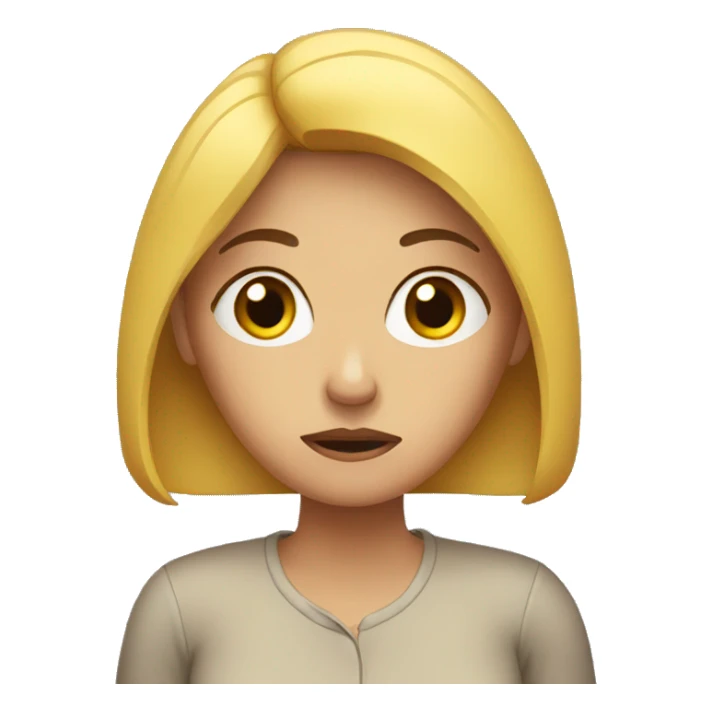 worried woman sticker