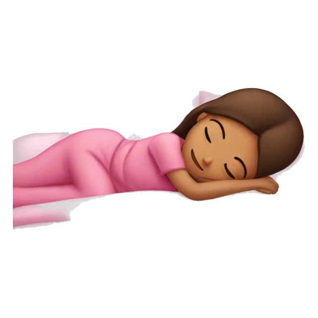 girl sleeping in pink bed, brunette sticker