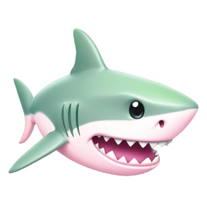 Shark colored pastel pink and green sticker