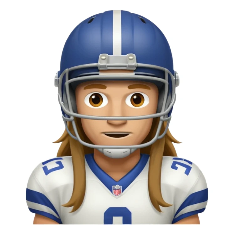 american football player long haired sticker