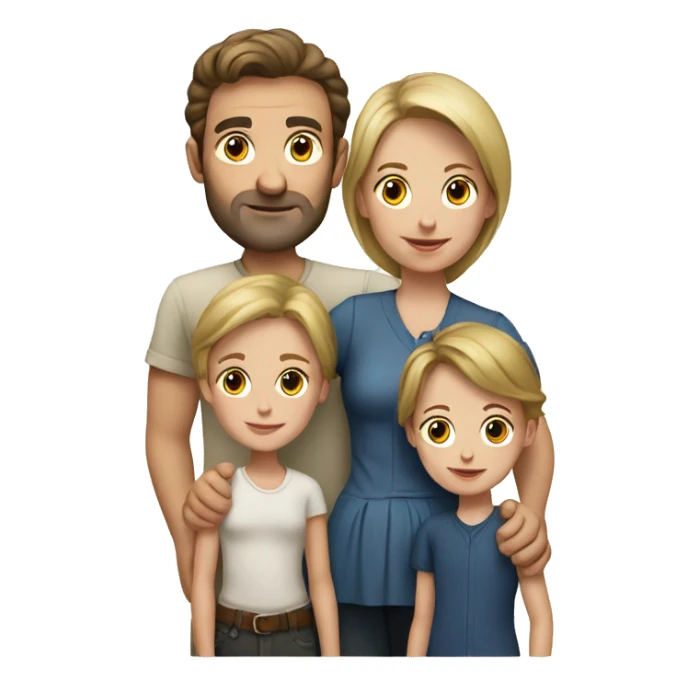 photorealistic european family sticker