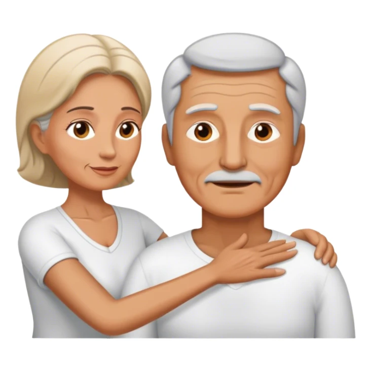 60-year-old man massaging 60-year-old woman  sticker