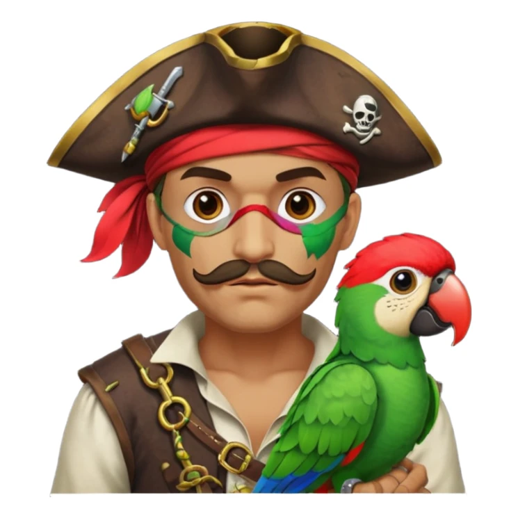 pirate and parrot sticker