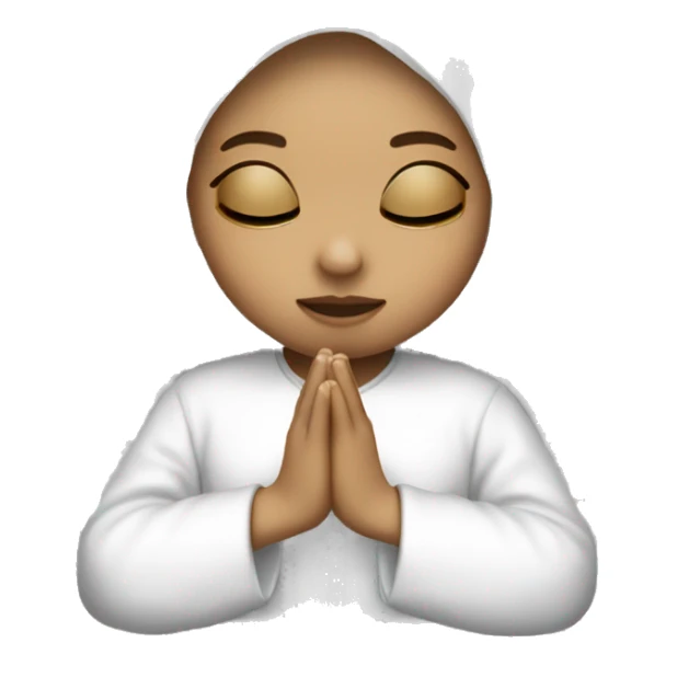 Light skin girl praying with eyes closed and lace white veil  sticker