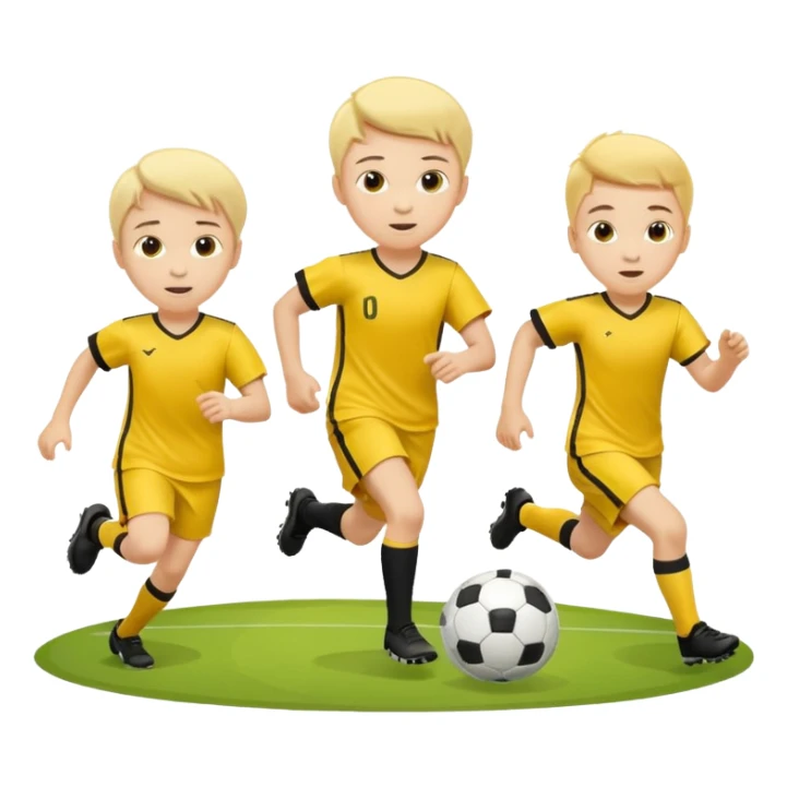 kids play soocer in yellow dress, boys sticker