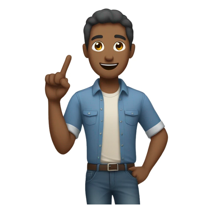 brown skinned man with his hand in the doing a shaka , there is a speech bubble saying “yoza”, he is wearing a blue shirt  sticker