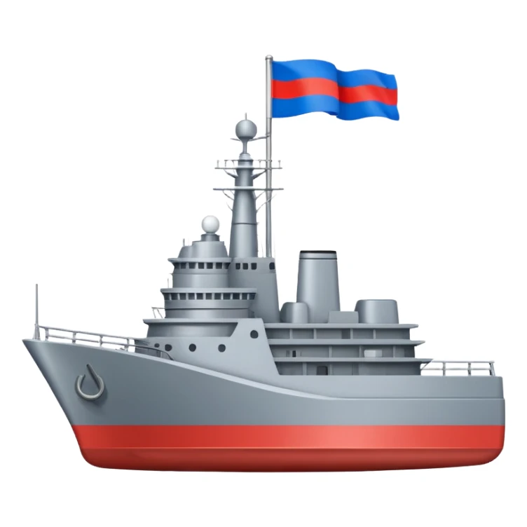 warship with russia flag sticker