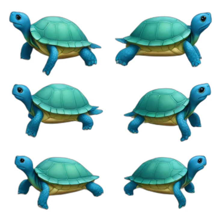 Tortue bleu sticker
