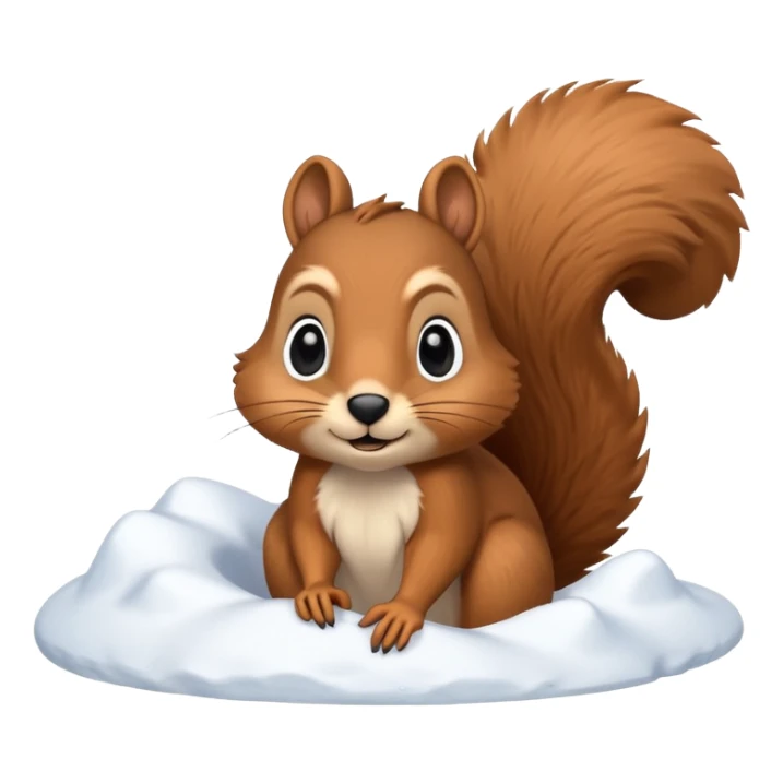 squirrel poking its head out of snow hill sticker