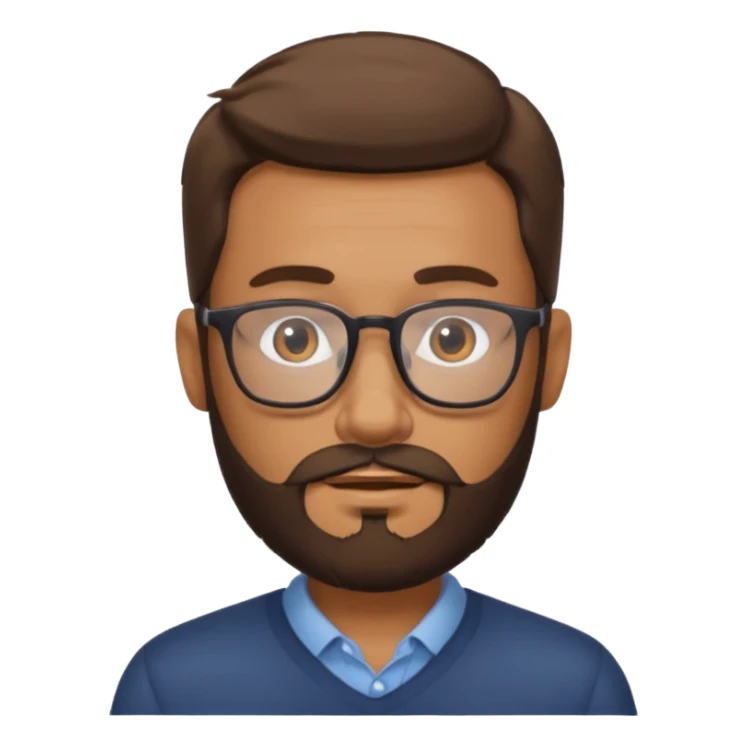 glasses man with beard sticker