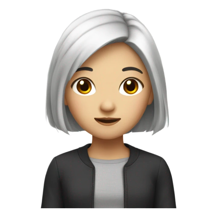 a asian girl with 2b hair sticker