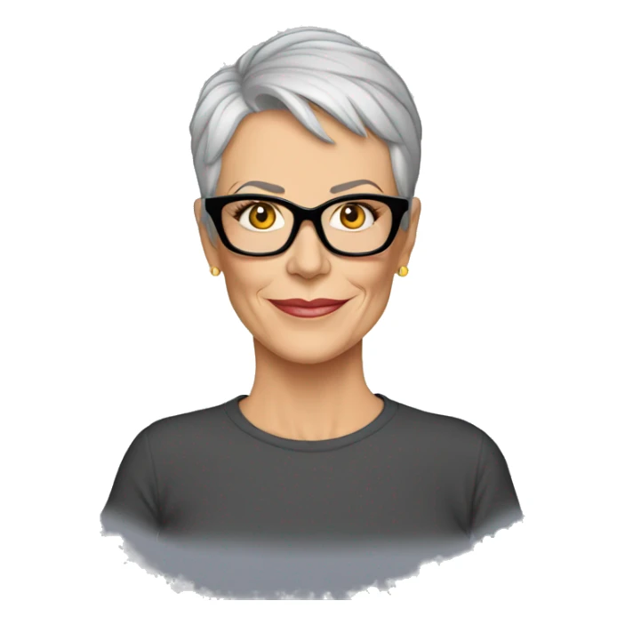 jamie lee curtis cartoon wearing tee sticker