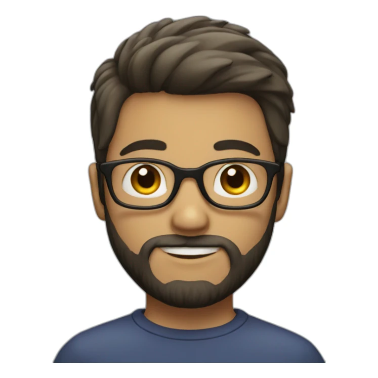 boy with beard, glasses and little hair sticker