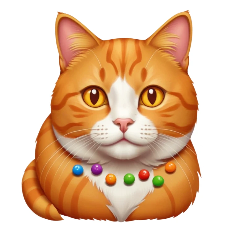 Skittles the cat with skittles all over him sticker