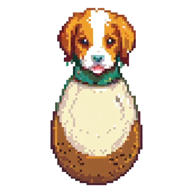 bowling skittle with puppy head on top sticker