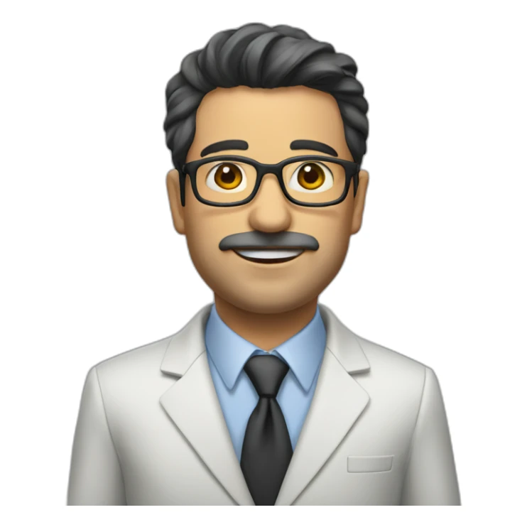 Matías prats with glasses and suit sticker