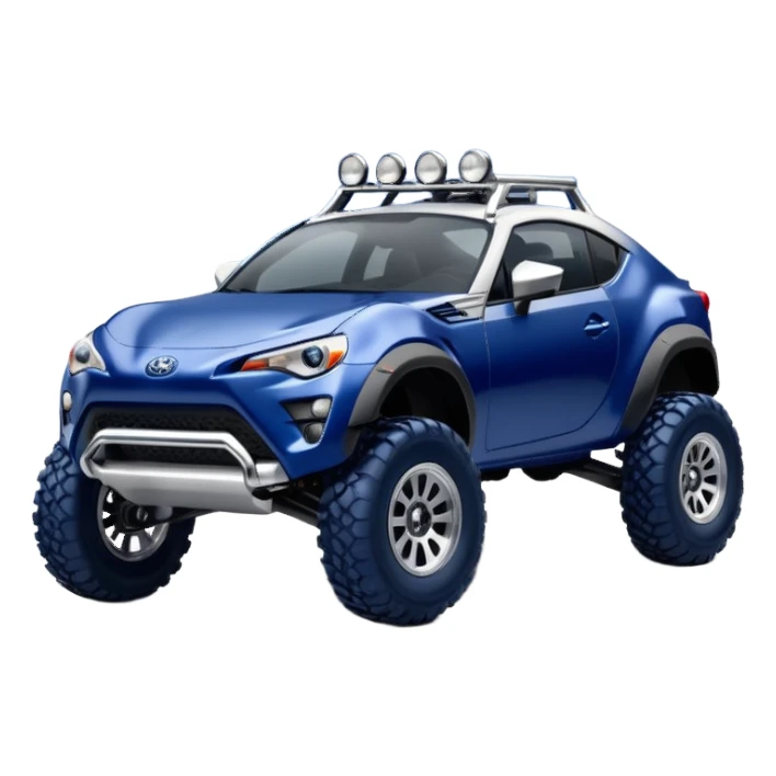 Tall roof Long wheelbase widened pearly midnight snow dark blue 2nd generation 2025 Toyota 86 off-road racer chrome nerf bars and silver satin wheels  sticker