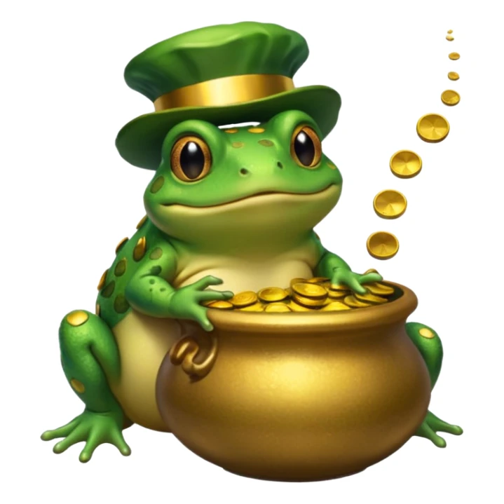bufo with pot of gold sticker
