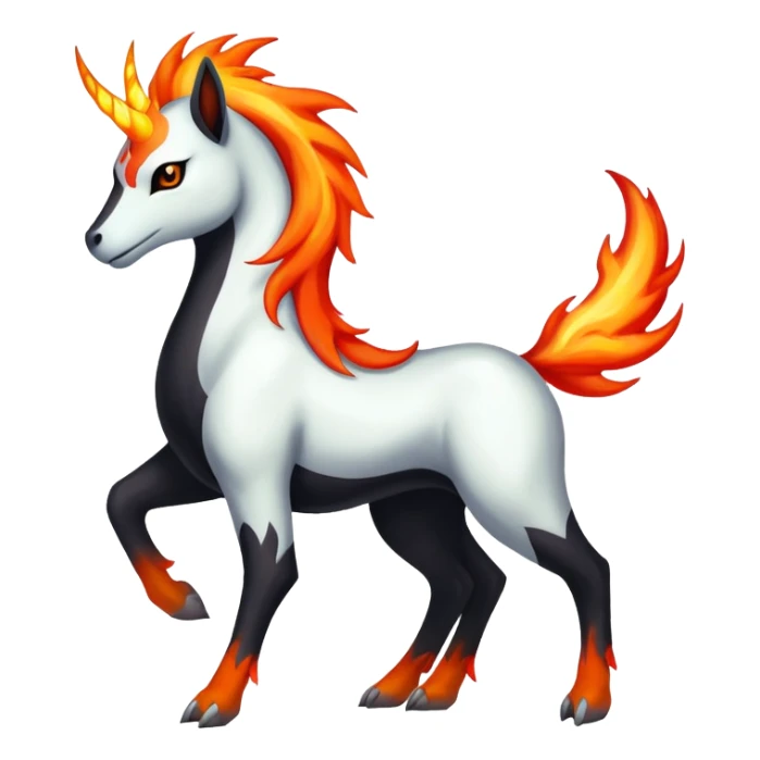 Shiny Exotic Gothic Rapidash-Houndoom-Pokémon-Fakémon-hybrid-creature sticker