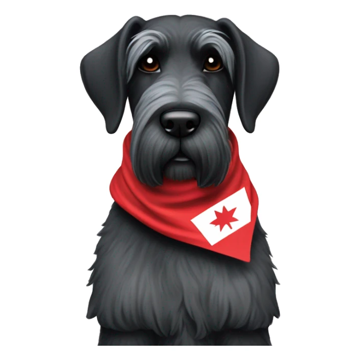 Giant schnauzer wearing a Chicago flag bandanna around its neck sticker