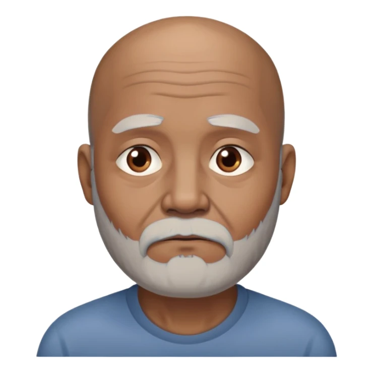 "- Nam
- 70 tuổi
- Da nâu
- Đầu không có tóc
- Râu bạc, mặt buồn
" sticker