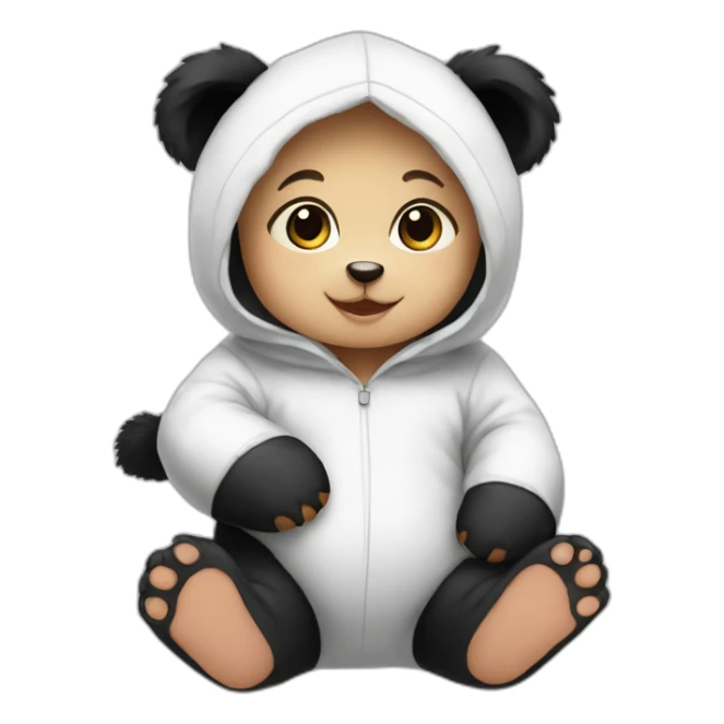 baby-in-a-panda-costume-with-a-dog sticker
