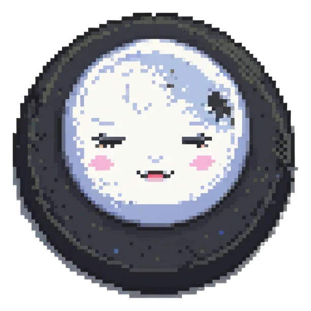 full moon with sleepy face, closed eyes and small z's floating sticker
