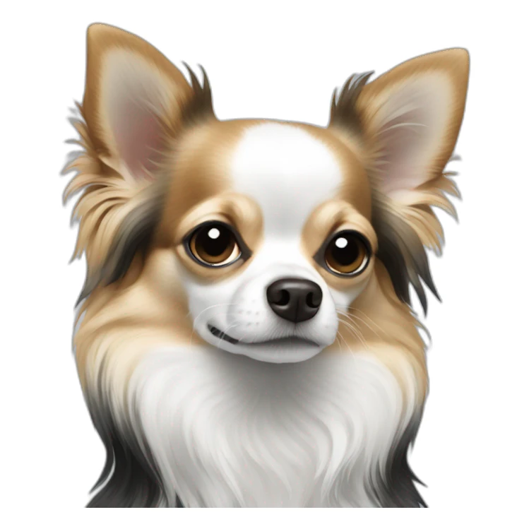 black and white long hair chihuahua sticker