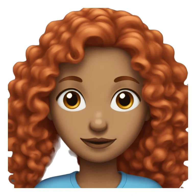 woman, blue eyes, red long curly hair sticker