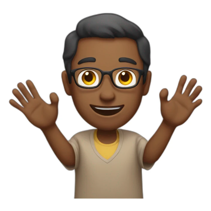 man saying thank you with his hands sticker