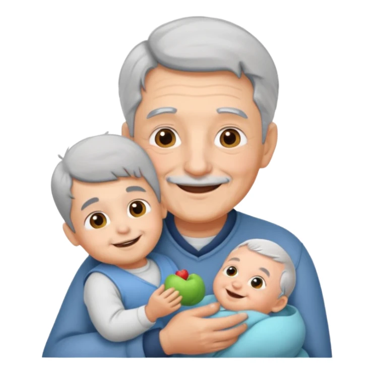 Young grandpa holding grand baby  sticker