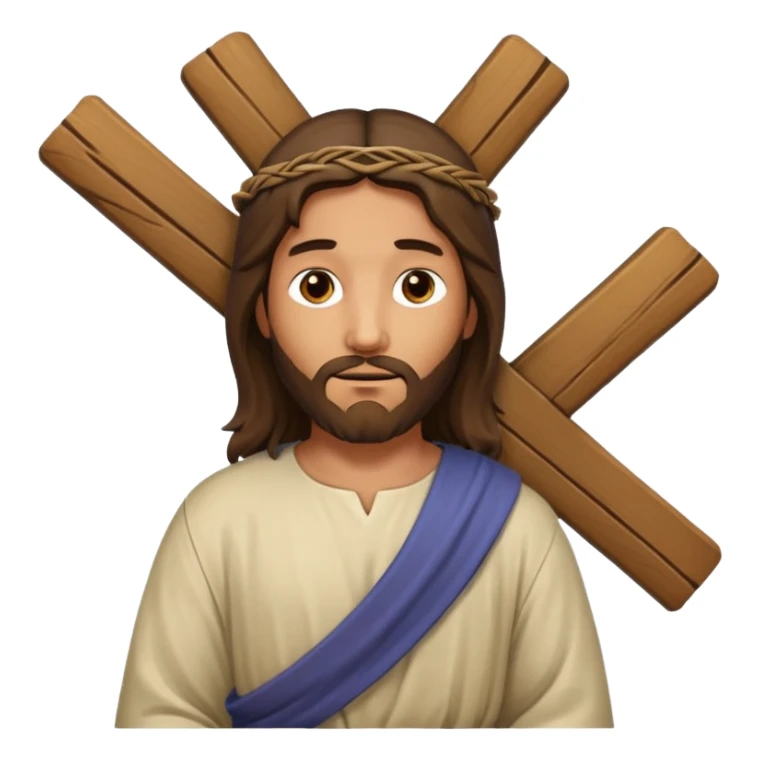 JESUS CARRYING HIS HEAVY CROSS ACROSS HIS BACKK sticker