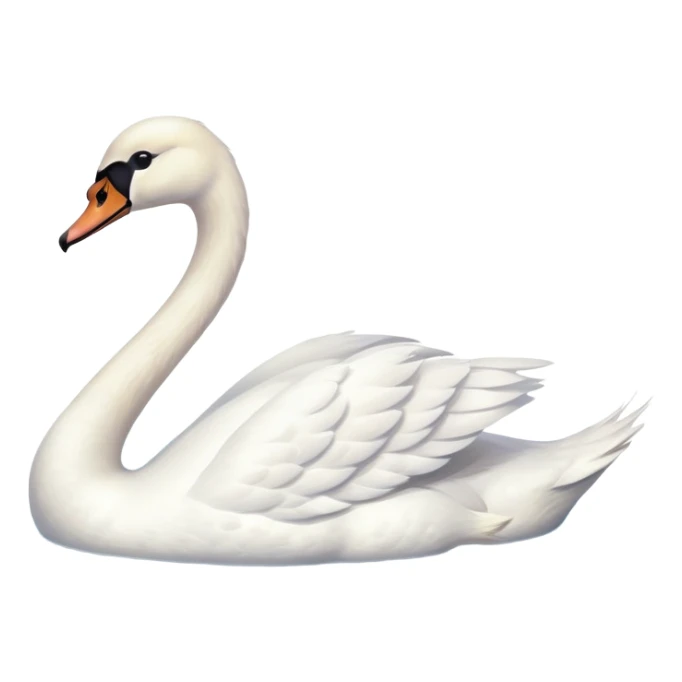 A graceful white swan gliding on a calm pond, surrounded by soft ripples and gentle reflections of the water, with a serene and elegant atmosphere. sticker