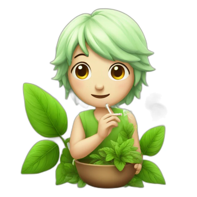 Cute fairy smoking herbs sticker