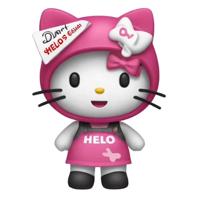 Hello kitty holding a sign that says “don’t crash out” sticker