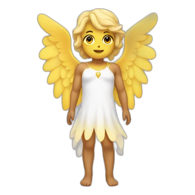 an angel with wings of yellow and bakit color sticker