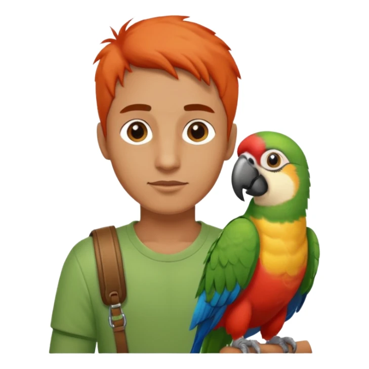 Walker + parrot on shoulder, Pet Walkers. Full body. sticker