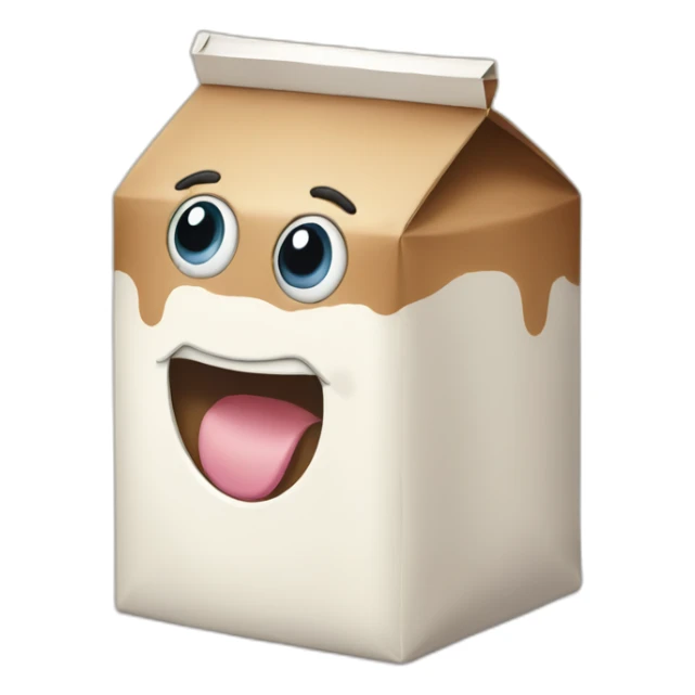 Milkbox with eyes and mouth sticker
