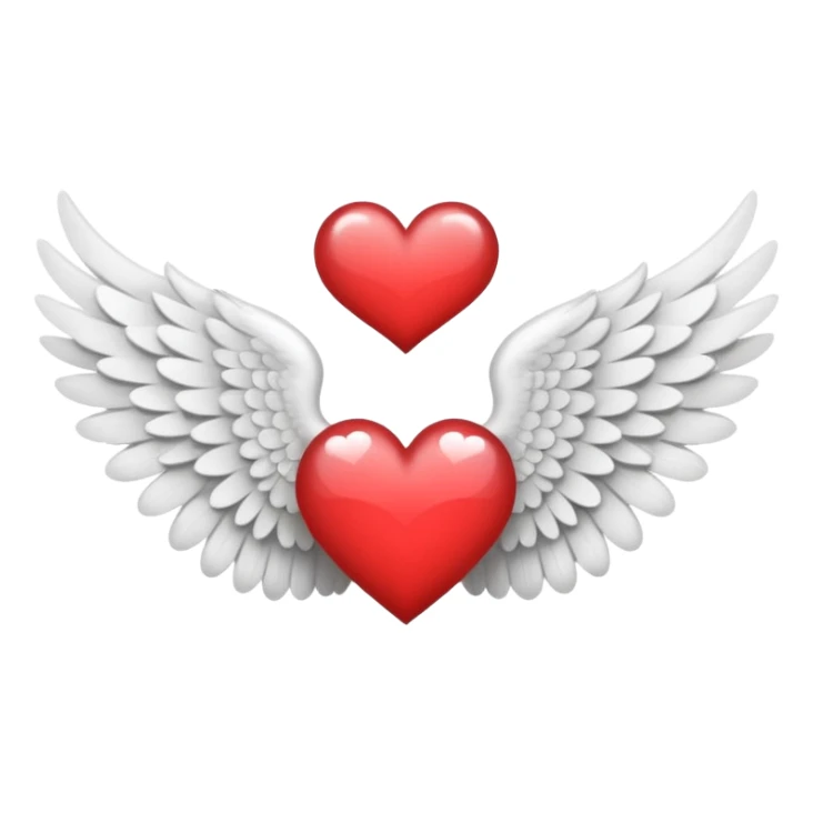 Hearts with heart particles on angel wings sticker