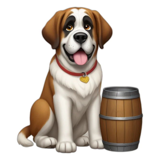 st bernard rescue dog with barrel around the neck sticker
