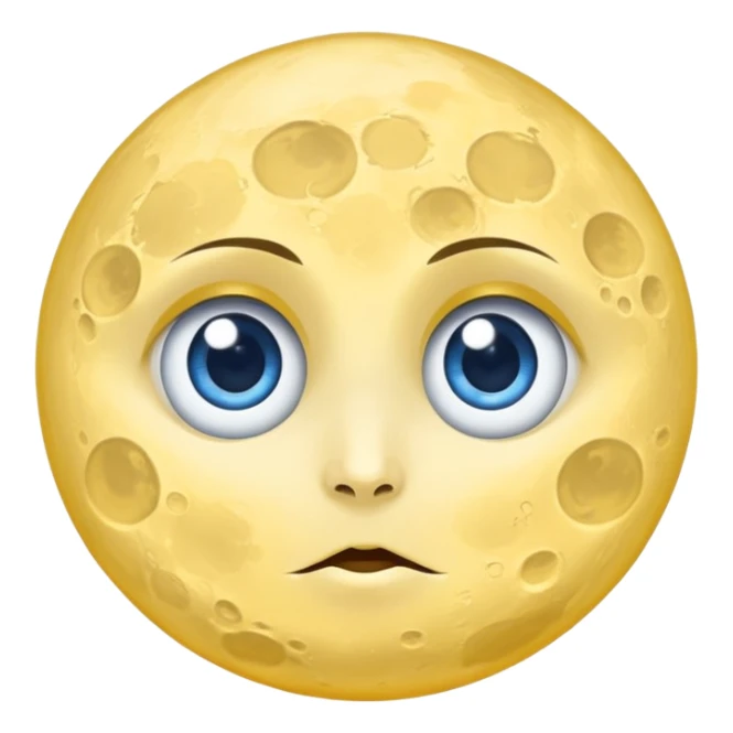 Full moon with big blue glaring eyes sticker