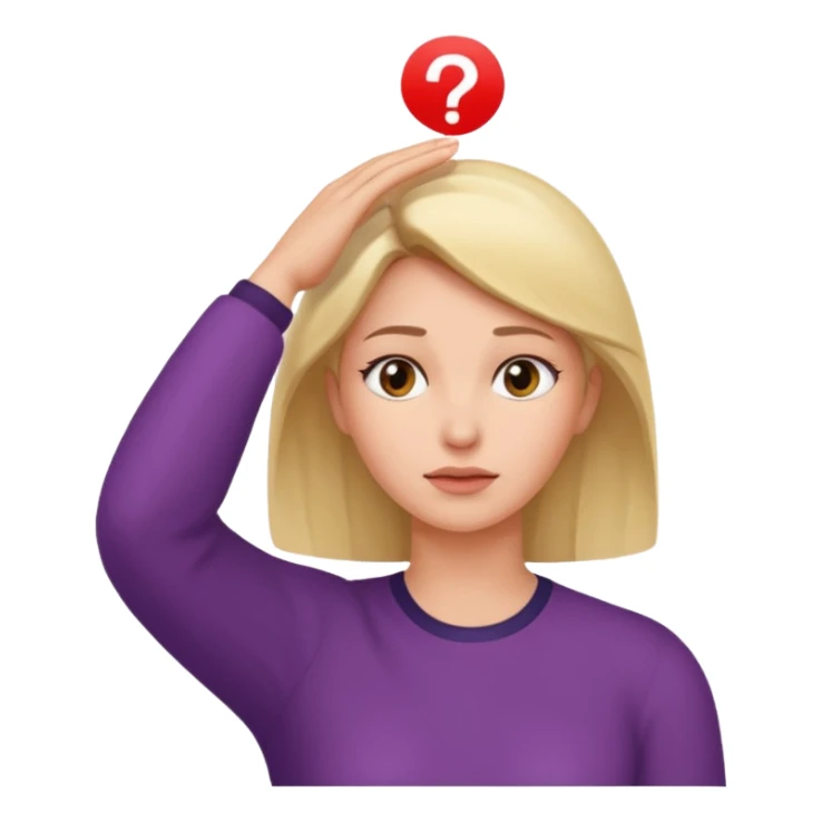 decision gesture women hand on  top of the head sticker