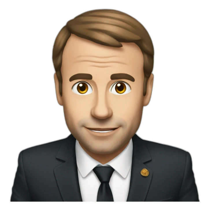 Macron avec un café sticker