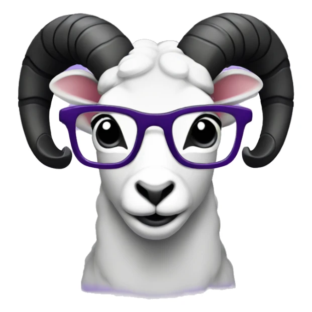 Purple Ram with black rimmed glasses sticker