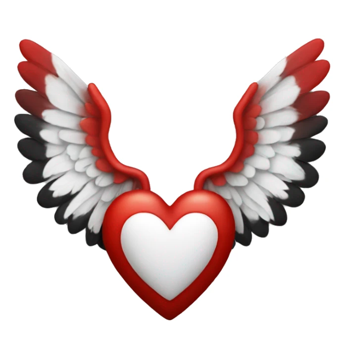 heart with wings red red black white roaes sticker